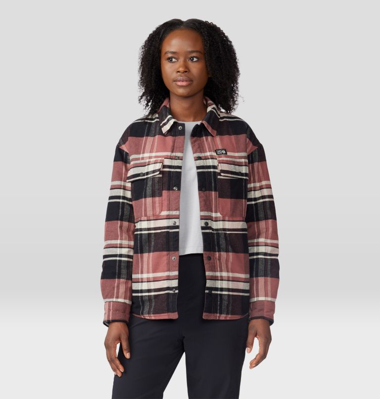 Women's Dolores Insulated Flannel Shacket, Color: Clay Earth, image 6