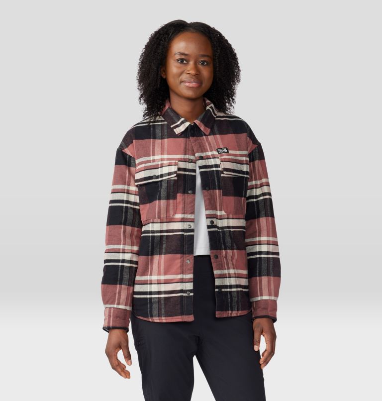 Thumbnail: Women's Dolores Insulated Flannel Shacket, Color: Clay Earth, image 7
