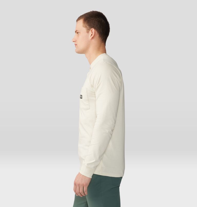 Men's Cotton Ridge Long Sleeve Henley, Color: Stone, image 3