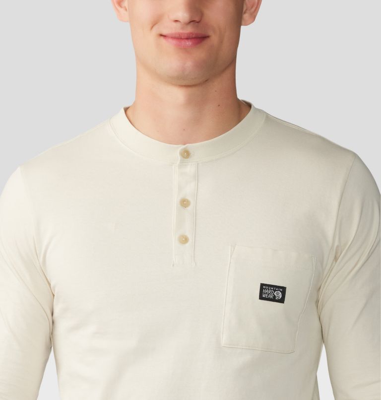 Men's Cotton Ridge Long Sleeve Henley, Color: Stone, image 4