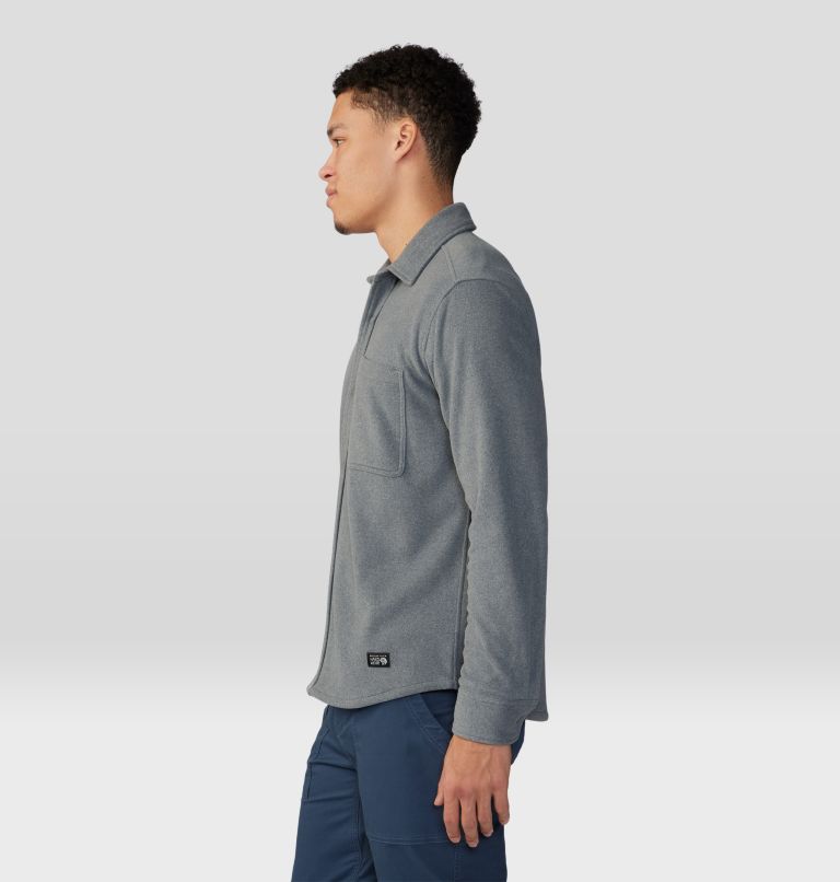 Men's Microchill Long Sleeve Shirt, Color: Foil Grey Heather, image 3