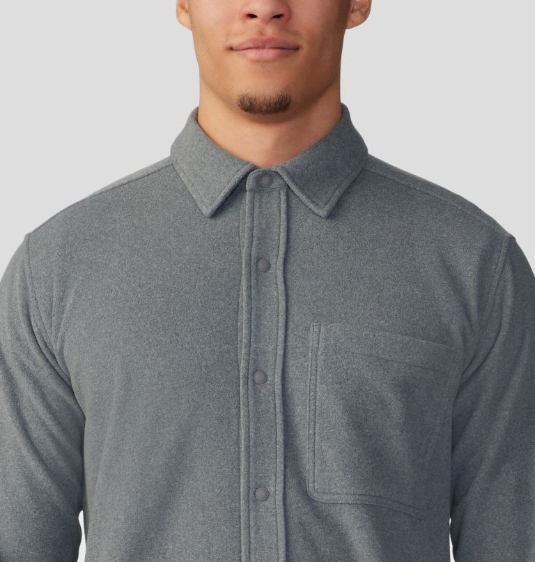 Thumbnail: Men's Microchill Long Sleeve Shirt, Color: Foil Grey Heather, image 4