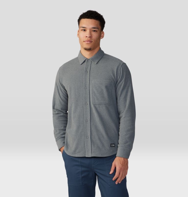 Men's Microchill Long Sleeve Shirt, Color: Foil Grey Heather, image 1