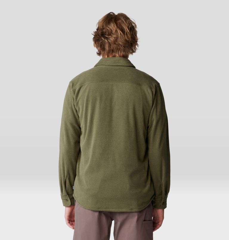 Men's Microchill Long Sleeve Shirt, Color: Combat Green Heather, image 2