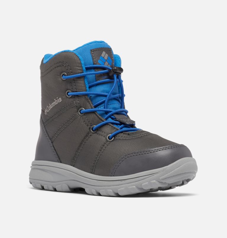 Youth Fairbanks Omni-Heat Waterproof Winter Boot, Color: Dark Grey, Bright Indigo, image 2