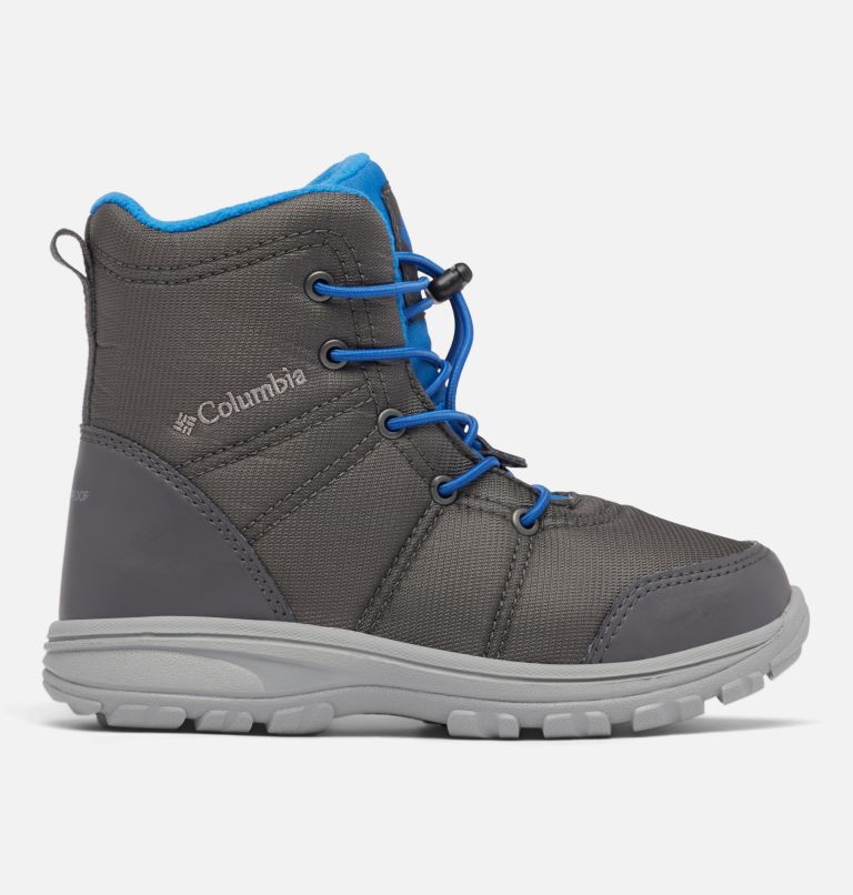 Thumbnail: Youth Fairbanks Omni-Heat Waterproof Winter Boot, Color: Dark Grey, Bright Indigo, image 1