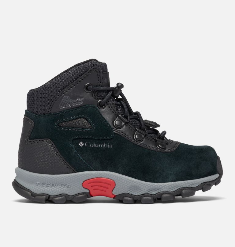 Kids' Newton Ridge Amped Hiking Boot, Color: Black, Mountain Red, image 3