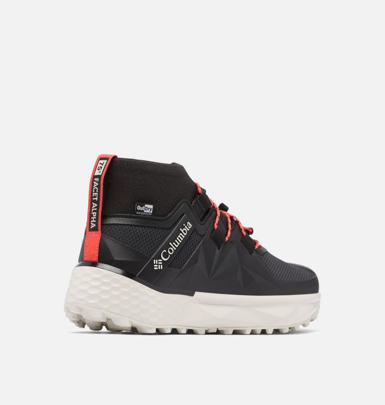 Zapatilla de senderismo impermeables y ligeras Facet 75 Alpha Outdry para mujer, Color: Black, Red Coral, image 10