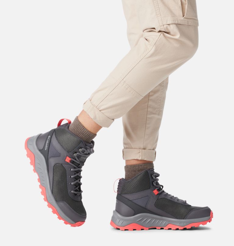 Women's Trailstorm Ascend Mid Waterproof Shoe, Color: Dark Grey, Red Coral, image 10
