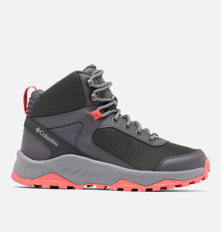 Thumbnail: Women's Trailstorm Ascend Mid Waterproof Shoe, Color: Dark Grey, Red Coral, image 1
