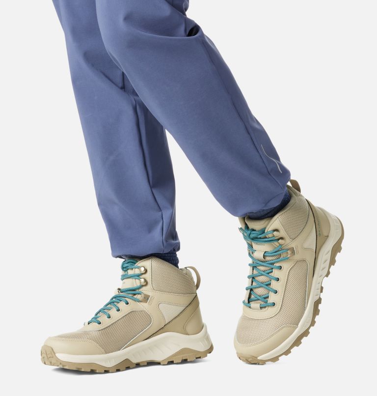 Women's Trailstorm Ascend Mid Waterproof  Hiking Boots, Color: Canvas Tan, River Blue, image 10