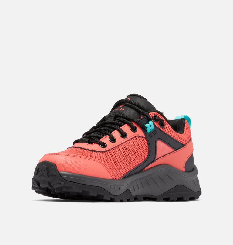 Women's Trailstorm Ascend Waterproof Shoe, Color: Red Coral, Bright Aqua, image 6