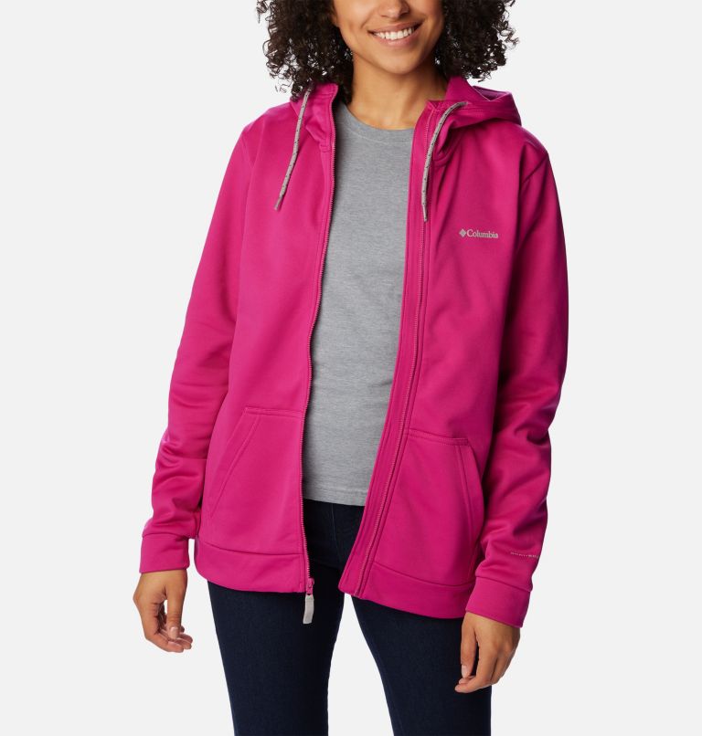 Women's Sunset Gardens EXS Full Zip Fleece, Color: Wild Fuchsia, image 6