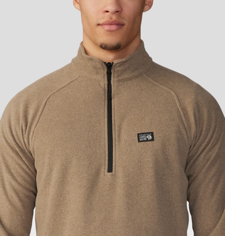 Thumbnail: Men's Microchill 1/4 Zip Pullover, Color: Trail Dust Heather, image 4