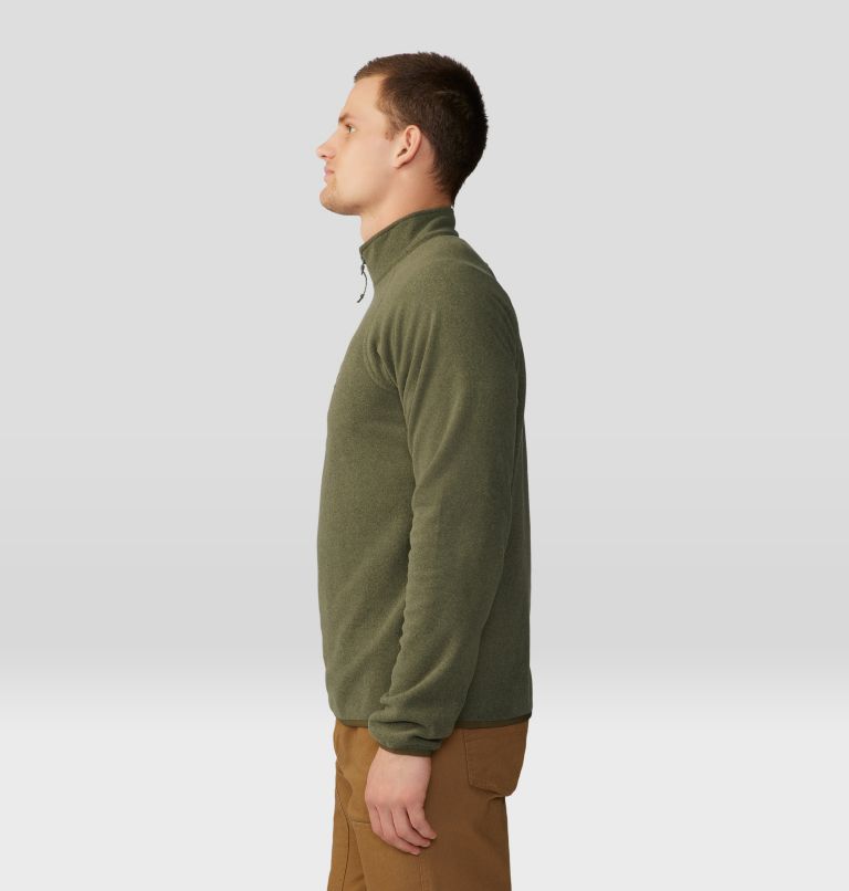 Thumbnail: Men's Microchill 1/4 Zip Pullover, Color: Surplus Green Heather, image 3