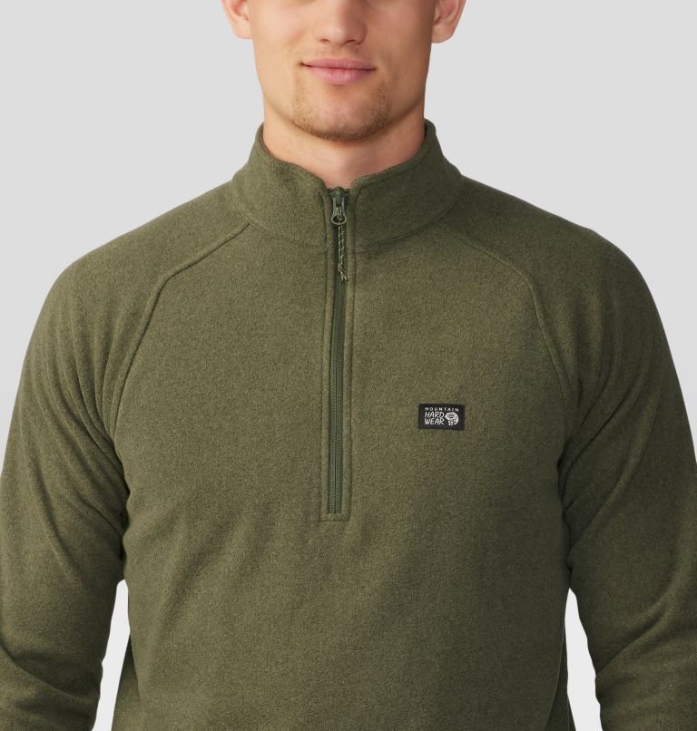 Chandail avec fermeture éclair 1/4 Microchill Homme, Color: Surplus Green Heather, image 4