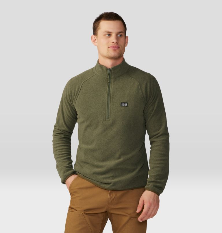 Chandail avec fermeture éclair 1/4 Microchill Homme, Color: Surplus Green Heather, image 1