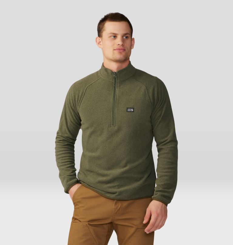 Men's Microchill 1/4 Zip Pullover, Color: Surplus Green Heather, image 1