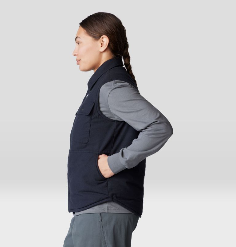 Women's Dolores Insulated Flannel Vest, Color: Black, image 3