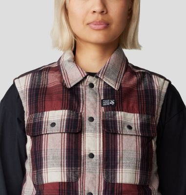 Women's Dolores Insulated Flannel Vest, Color: Pluot Starlights Plaid, image 4