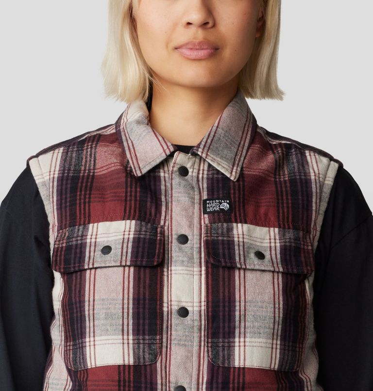Women's Dolores Insulated Flannel Vest, Color: Pluot Starlights Plaid, image 4