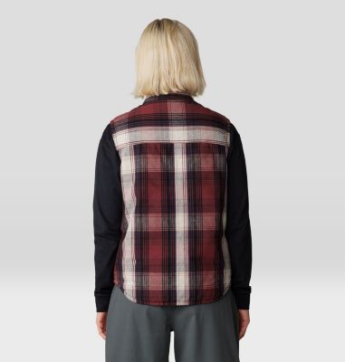 Women's Dolores Insulated Flannel Vest, Color: Pluot Starlights Plaid, image 2