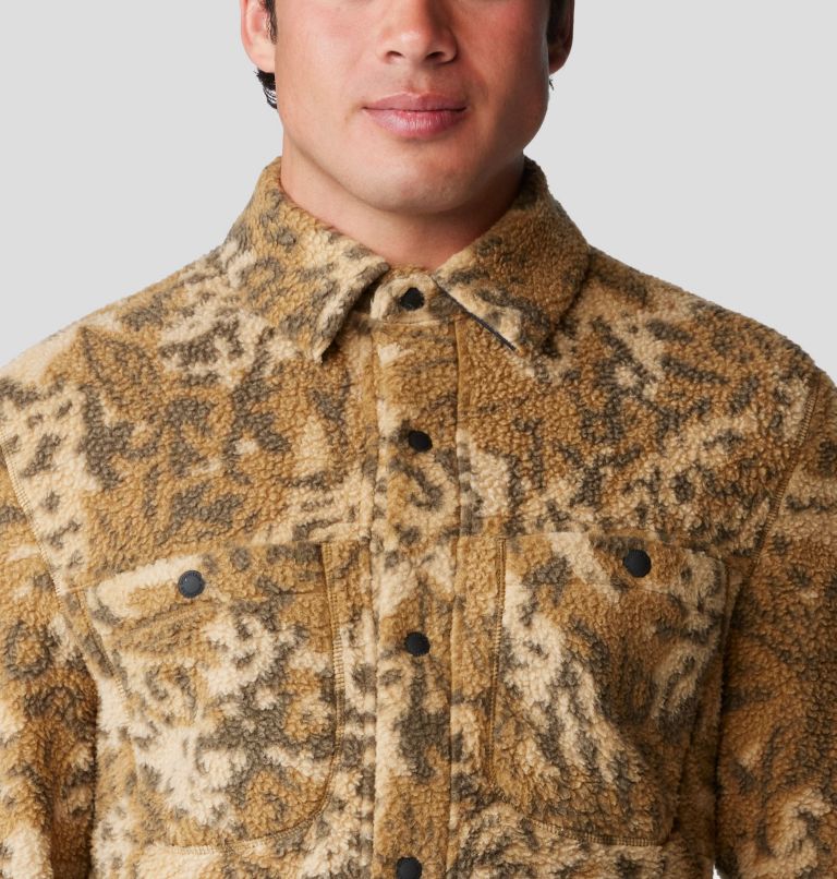 Men's HiCamp Shacket, Color: Corozo Nut Forest Floor Print, image 4
