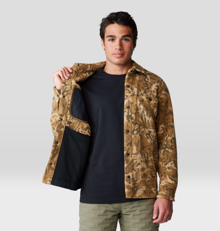 Men's HiCamp Shacket, Color: Corozo Nut Forest Floor Print, image 5