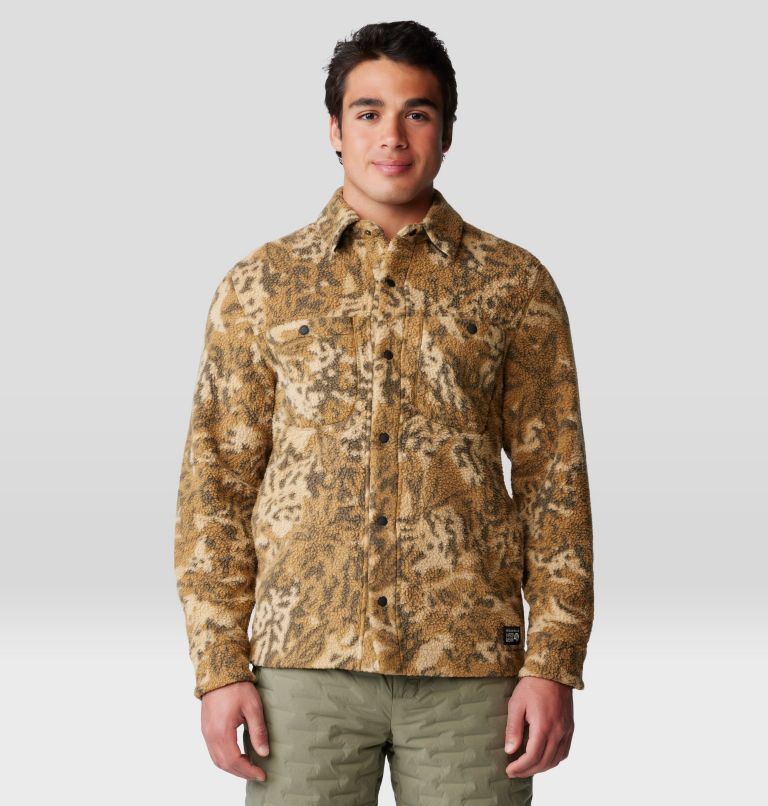 Men's HiCamp Shacket, Color: Corozo Nut Forest Floor Print, image 6