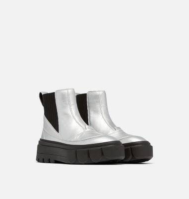 CARIBOU X Women's Chelsea Waterproof Boot, Color: Pure Silver, Black, image 6