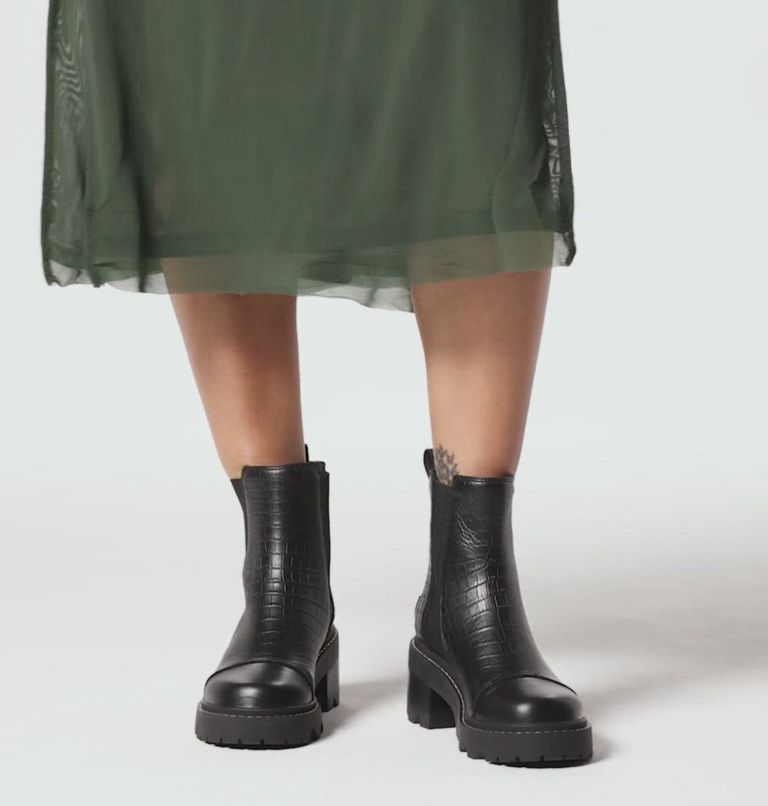 Women's Joan Now Chelsea Boot, Color: Black, Tawny Buff Croc