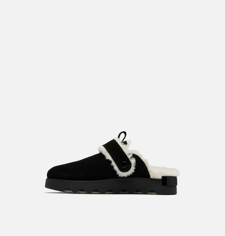 Women's Viibe Suede Cozy Clog, Color: Black, Natural, image 4