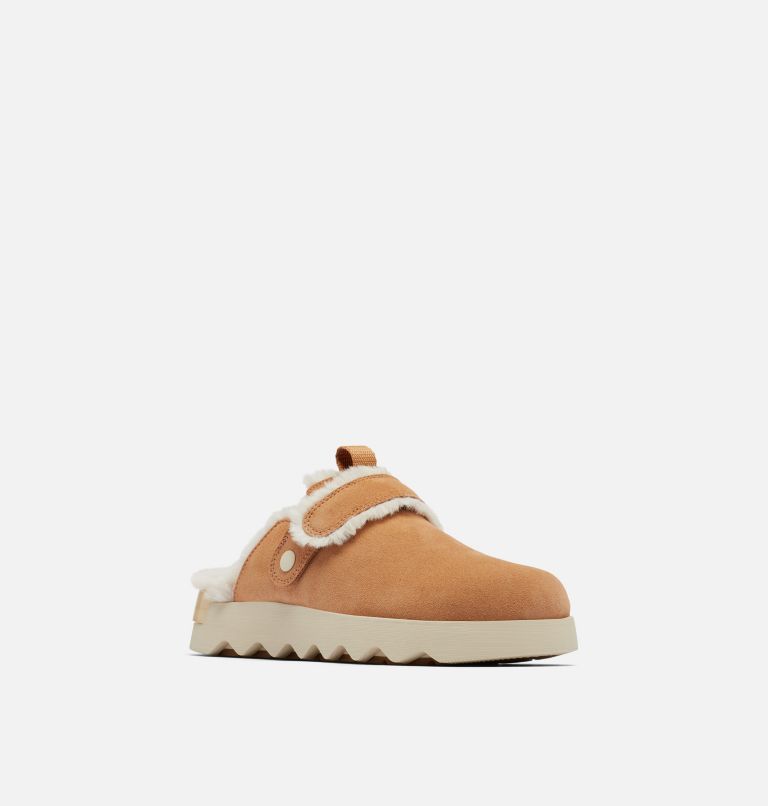 Women's Viibe Suede Cozy Clog, Color: Tawny Buff, Natural, image 7