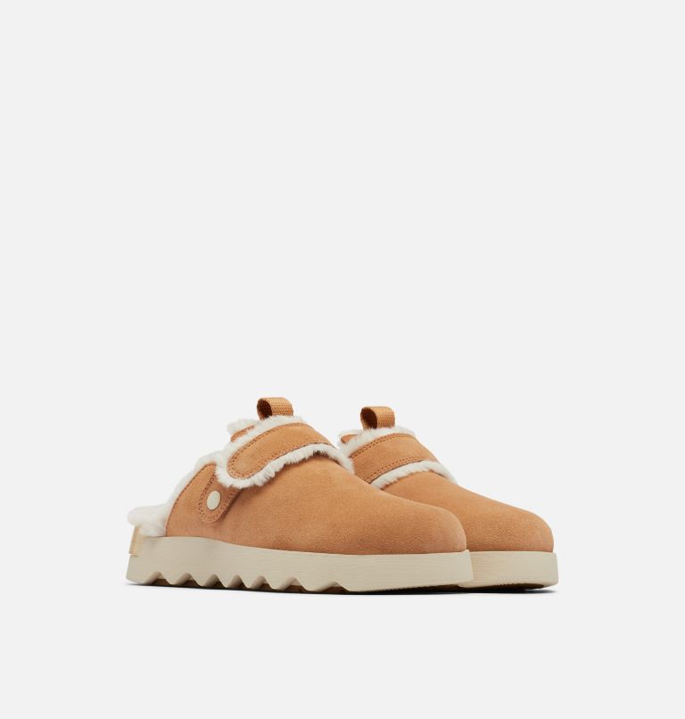 Women's Viibe Suede Cozy Clog, Color: Tawny Buff, Natural, image 2