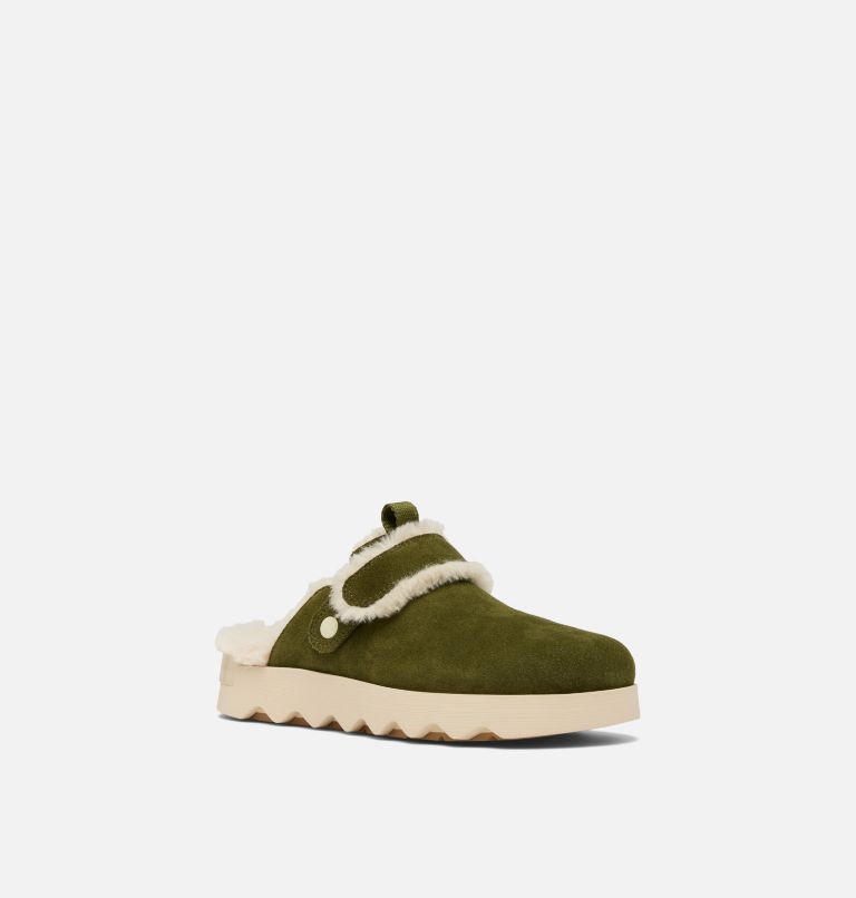 Women's Viibe Suede Cozy Clog, Color: Utility Green, Ceramic, image 7