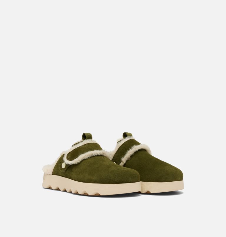 Women's Viibe Suede Cozy Clog, Color: Utility Green, Ceramic, image 2