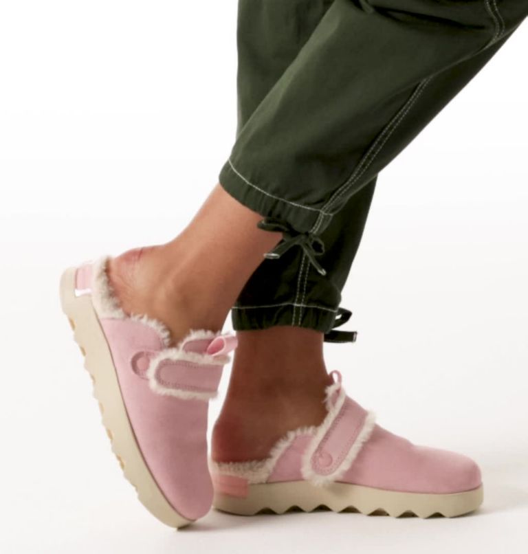 Zueco cálido de ante Viibe para mujer, Color: Vintage Pink, Natural