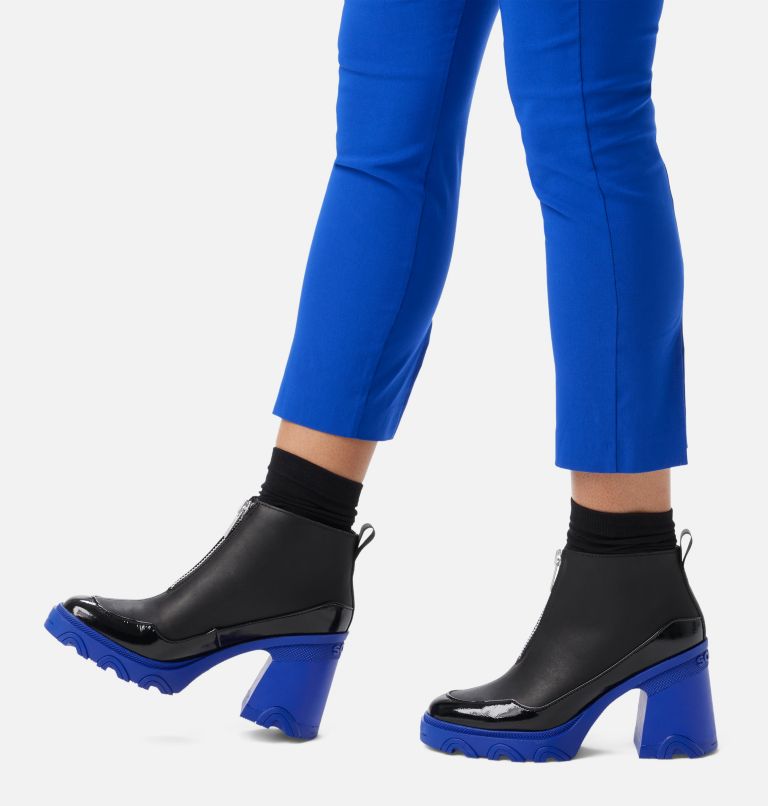 Thumbnail: Women's Brex Heel Zip Boot, Color: Black, Cobalt Blue, image 7