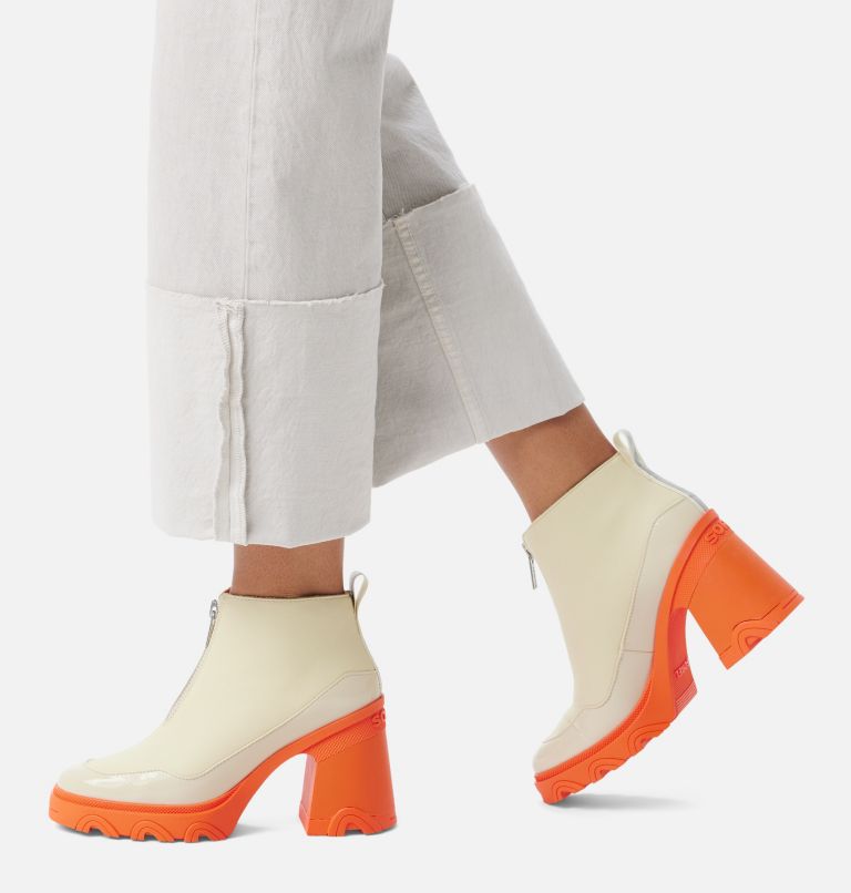 Women's Brex Heel Zip Boot, Color: Bleached Ceramic, Optimized Orange, image 7