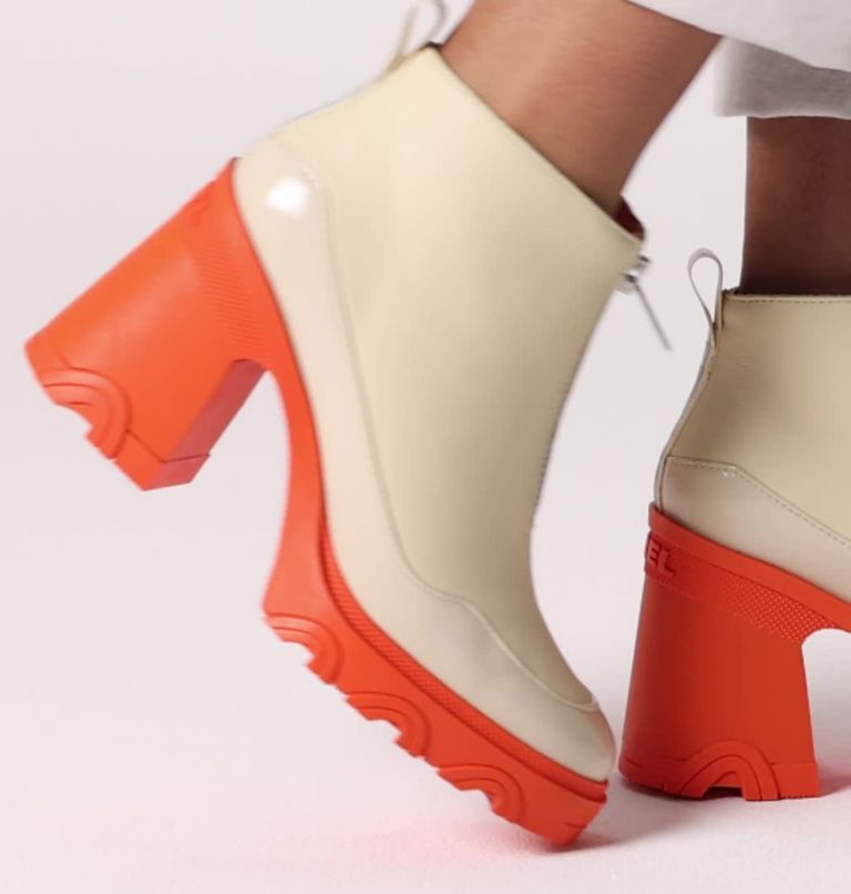 Women's Brex Heel Zip Boot, Color: Bleached Ceramic, Optimized Orange