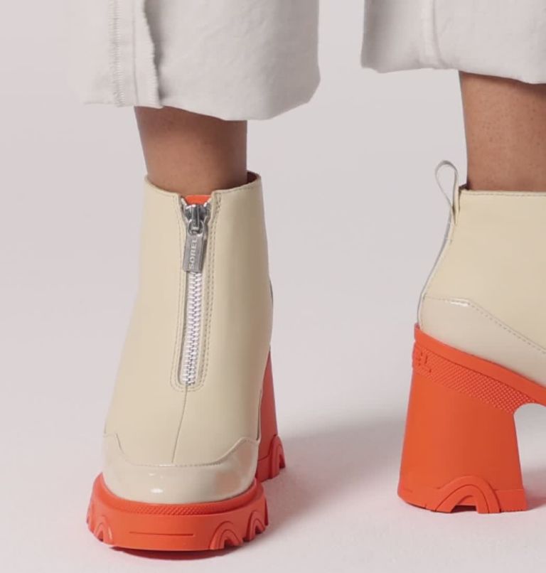 Women's Brex Heel Zip Boot, Color: Bleached Ceramic, Optimized Orange