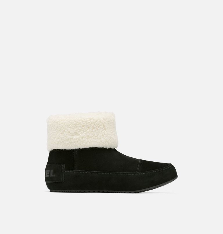 Faux Suede Bootie Slippers - Black
