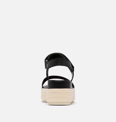 CAMERON Flatform Women's Wedge Sandal, Color: Black, Chalk, image 7