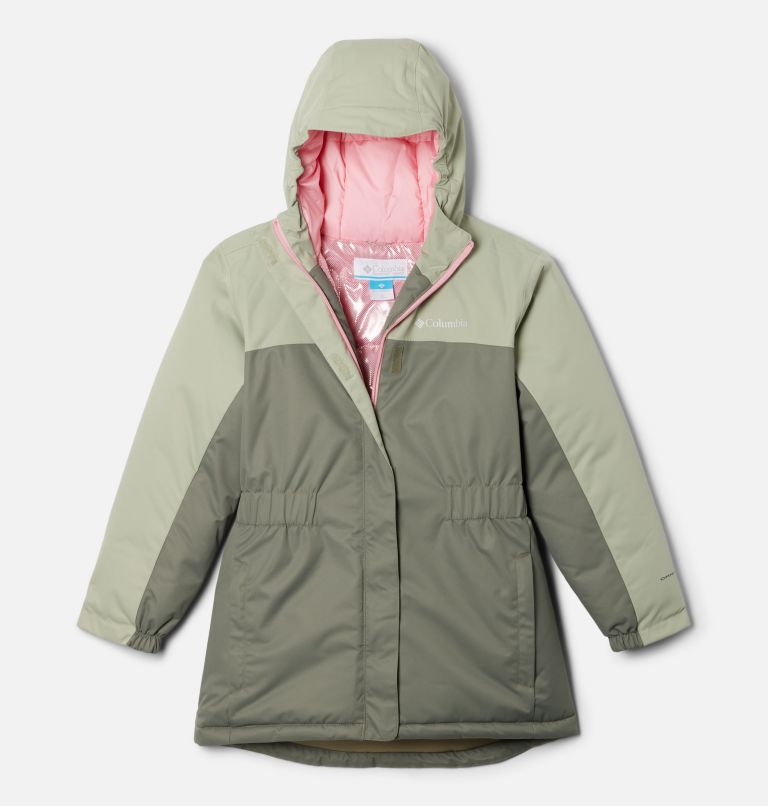 Thumbnail: Girls' Hikebound Long Insulated Jacket, Color: Stone Green, Safari, image 1