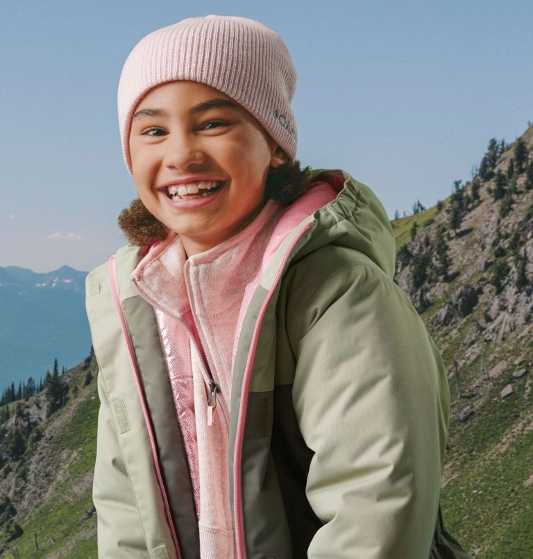 Girls' Hikebound Long Insulated Jacket, Color: Stone Green, Safari, image 6