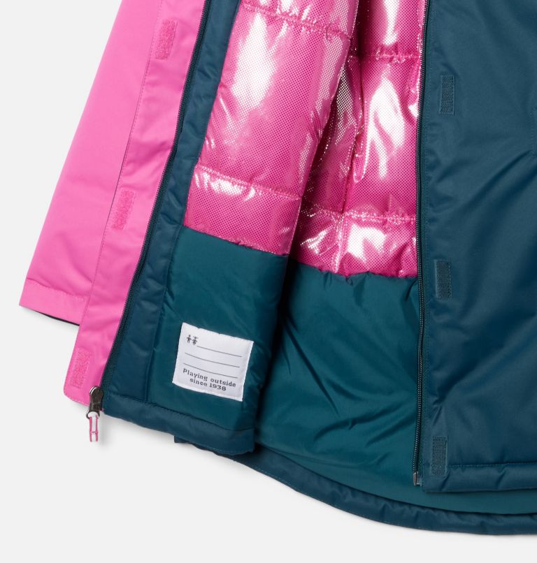 Thumbnail: Manteau long isolant Hikebound pour fille, Color: Night Wave, Pink Ice, image 3