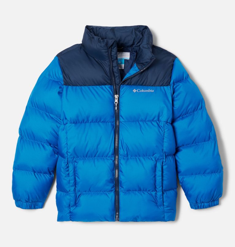 Youth Unisex Puffect Puffer Jacket, Color: Bright Indigo, Collegiate Navy, image 1