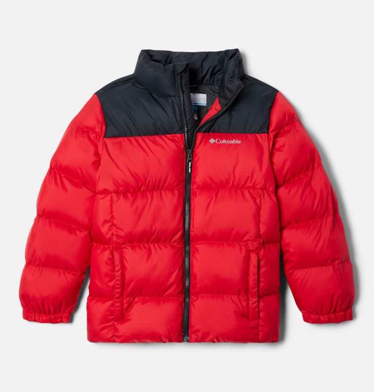 Youth Unisex Puffect Puffer Jacket, Color: Mountain Red, Black, image 1