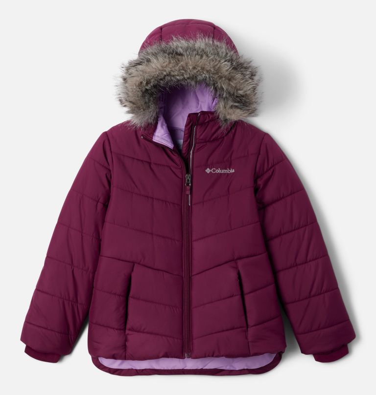Girls' Katelyn Crest II Hooded Insulated Jacket, Color: Marionberry, image 1