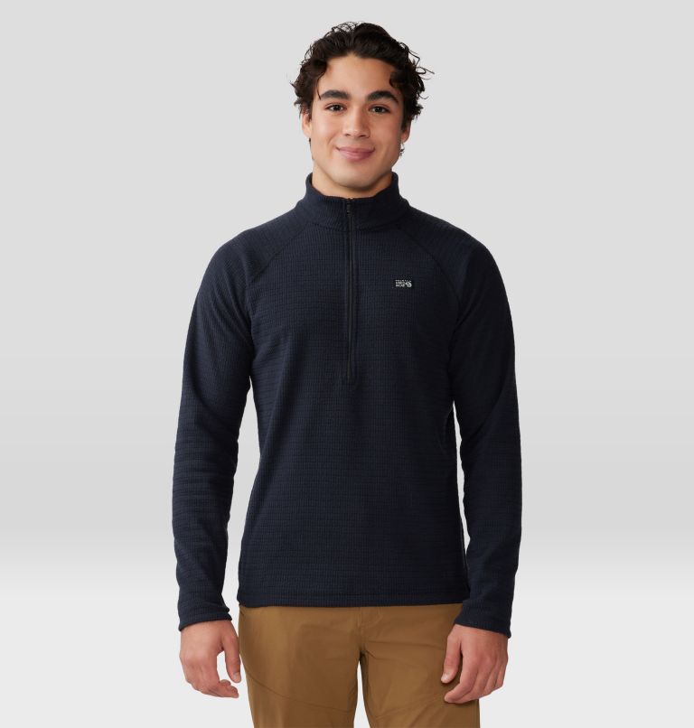 Men’s Fleece Sweater - MH 100 Blue/Grey